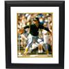 Image 1 : Rick Honeycutt Signed Oakland Athletics 8X10 Photo Custom Framed (Green Jersey Pitching)