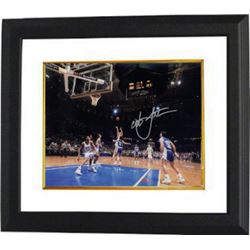 Christian Laettner Signed Duke Blue Devils Horizontal Metallic 8X10 Photo Custom Framed '92 Shot Vs 