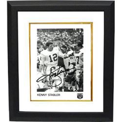 Ken Stabler Signed Alabama Crimson Tide 8X10 B&W Photo Custom Framed (QB Legends-Deceased)