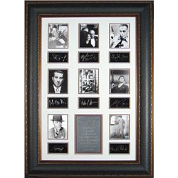 James Cagney Unsigned Hollywood Gangsters 25X38 Engraved Signature Series Leather Framed W/8 Actors 