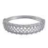 Image 1 : Sterling Silver Bangle With White CZ's Diamond Filigree Design-60M