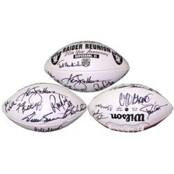 Cliff Branch Signed Oakland Raiders Super Bowl XI 20Th Anniversary White Logo Football W/ 11 Signatu