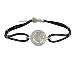 Sterling Silver Black Cord AAA CZ Bracelet