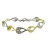 Image 2 : Sterling Silver Two Tone CZ Bracelet
