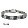 Image 1 : Sterling Silver-Blk CZ Square Bracelet