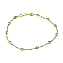Gold Over Sterling Silver Ball Chain Bracelet
