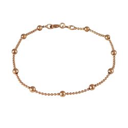 Rose Over Sterling Silver Ball Chain Bracelet