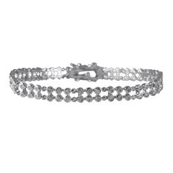 Sterling Silver-Cz 2 Row Tennis Bracelet