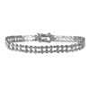 Image 1 : Sterling Silver-Cz 2 Row Tennis Bracelet