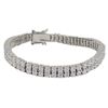 Image 1 : Sterling Silver Double Row 2.5Mm CZ Tennis Bracelet With Safety Lock -7.25
