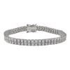 Image 2 : Sterling Silver Double Row 2.5Mm CZ Tennis Bracelet With Safety Lock -7.25
