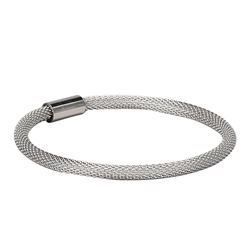 Silver Stainless Steel Magnet Mesh Bracelet