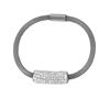 Image 1 : Silver Stainless Steel Mesh Magnet Bracelet