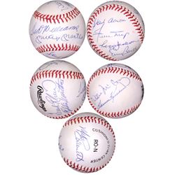 Eddie Mathews Signed 500 Home Run Club OFC National League Baseball W/ 11 Signatures- PSA Authentica