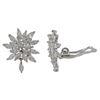 Image 1 : Sterling Silver Flower CZ Clip On Earrings -0.75
