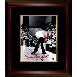 Bobby Knight Signed Indiana Hoosiers 8X10 Black & White Photo Custom Framed Throwing Red Chair (Red 
