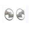 Image 1 : Sterling Silver Oval Heart CZ Earrings