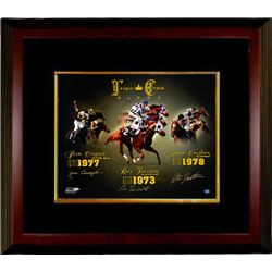 Triple Crown Glory Signed Horse Racing 16X20 Photo Custom Framed- 3 Sigs