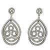 Image 1 : Sterling Silver CZ Teardrop Post Earrings- 1.42"
