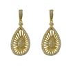 Image 1 : Gold Plated Sterling Silver Teardrop Post Earrings With White CZ, 1.10"