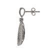 Image 2 : Rhodium Plated Sterling Silver Teardrop Post Earrings With White CZ, 1.10&Quot;