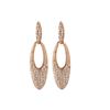 Image 1 : Rose Tone Sterling Silver Pave CZ Open Oval Post Earrings-33M