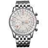 Image 1 : Breitling  Navitimer World Silver Dial GMT Chronograph Steel  Men Watch