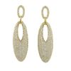 Image 1 : Gold Tone Sterling Silver With CZ, Oval Hanging On Post Earrings-55M Long