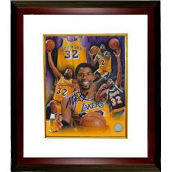Magic Johnson Signed Los Angeles Lakers 8X10 Photo Custom Framed Collage