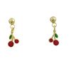 Image 1 : Gold Over Sterling Silver Cherry Post Earrings-16M