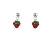 Image 1 : Sterling Silver Strawberry Post Earrings-13Mm