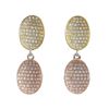 Image 1 : Gold And Rose Plated Sterling Silver CZ Ovals Post Earrings-1.02"