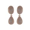 Image 1 : Rose Tone Sterling Silver CZ Ovals Post Earrings-1.02