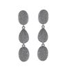 Image 1 : Sterling Silver CZ Ovals Post Earrings- 1.57