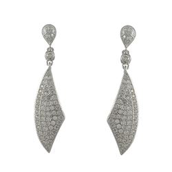 Sterling Silver Pave CZ Post Earrings