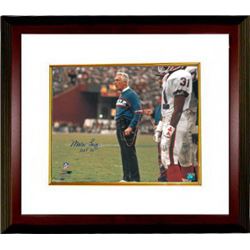 Marv Levy Signed Buffalo Bills 16X20 Photo Custom Framed HOF 01 (Horizontal Blue Sweater Coaching)
