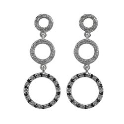 Sterling Silver Blk Wht Earrings