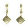 Image 1 : Matte Gold Plated Sterling Silver CZ Post Earrings, 1.46"