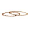 Image 1 : Rose Tone Sterling Silver CZ Hoop Earrings