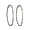 Image 1 : Sterling Silver CZ 40X40mm Hoop Earrings