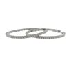 Image 2 : Sterling Silver CZ 40X40mm Hoop Earrings