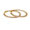 Image 1 : Rose Plated Sterling Silver Oval CZ Hoop Earrings