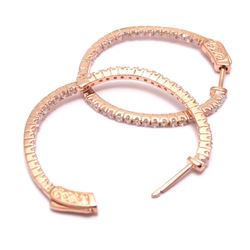 Sterling Silver-CZ Rose Gold Hoop