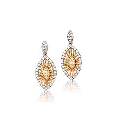 Sterling Silver Two Tone CZ Earrings