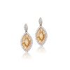 Image 1 : Sterling Silver Two Tone CZ Earrings