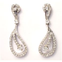 Sterling Silver-Wht CZ Earrings