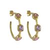 Image 1 : Sterling Silver-GD-Mlt CZ 20Mm Earrings