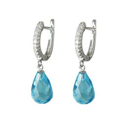 Sterling Silver-Aqua CZ Drop Earrings