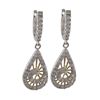 Image 1 : Sterling Silver Two Tone CZ Swirl Lever Back Earrings -1.28