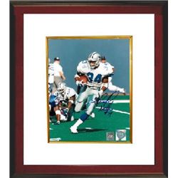 Herschel Walker Signed Dallas Cowboys 8X10 Photo #34 Custom Framed (White Jersey Run)